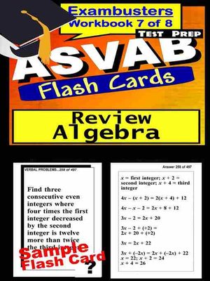 cover image of ASVAB Test Algebra Review&#8212;Exambusters Flashcards&#8212;Workbook 7 of 8